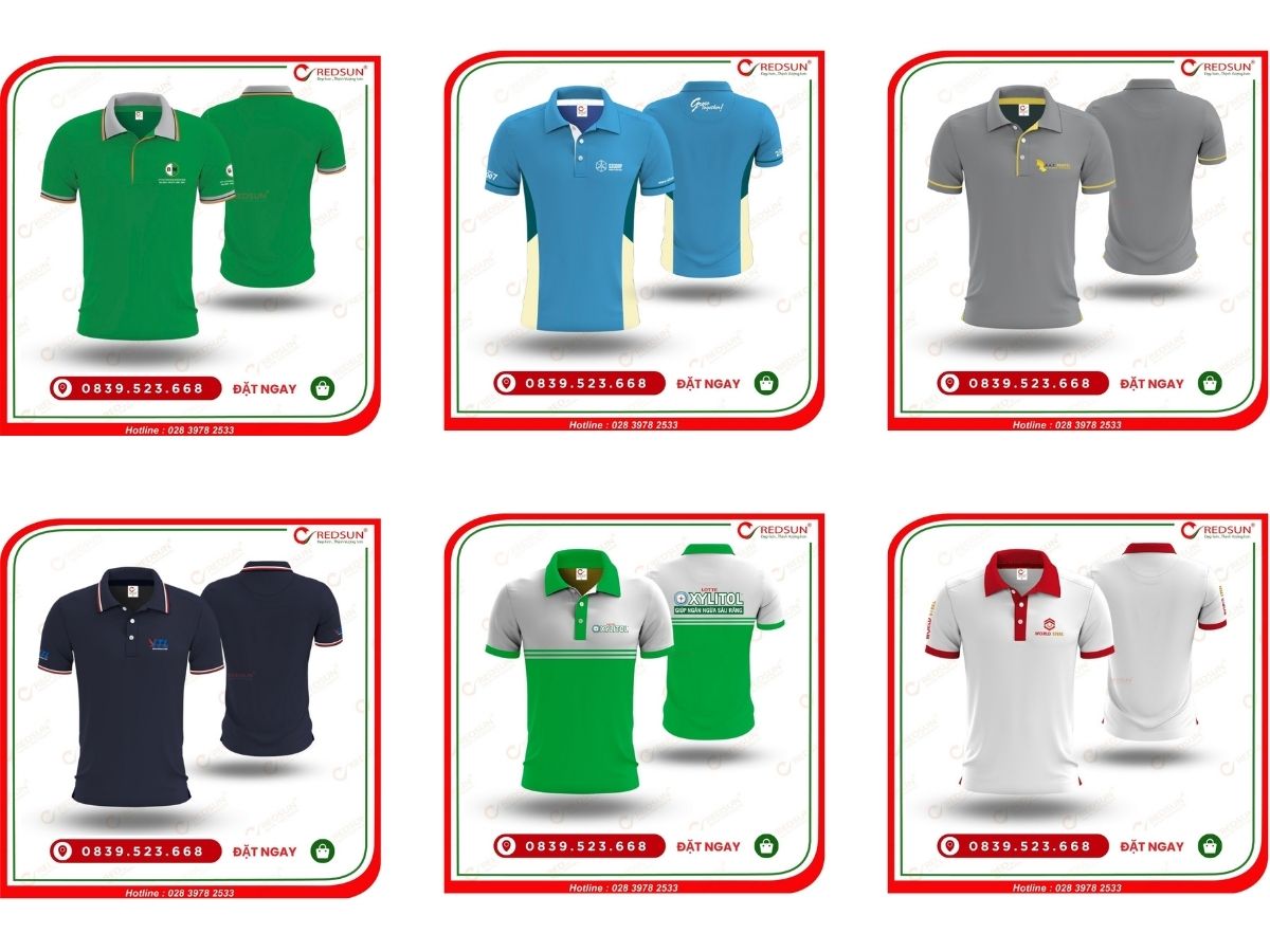 Một số mẫu áo thun đồng phục cổ bẻ thiết kế đẹp